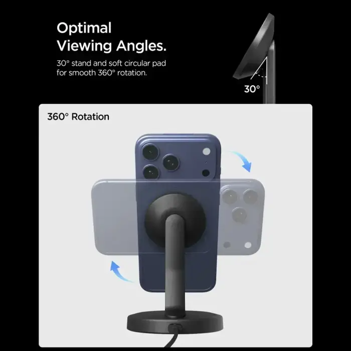 SPIGEN EF151MS ESSENTIAL MAGNETIC MAGSAFE WIRELESS CHARGER 15W BLACK Фото num