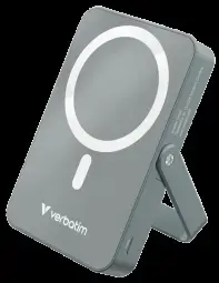 Enerģijas krātuve Verbatim Charge n Go 10000mAh Magnetic Wireless Charge Grey ar Statīvu