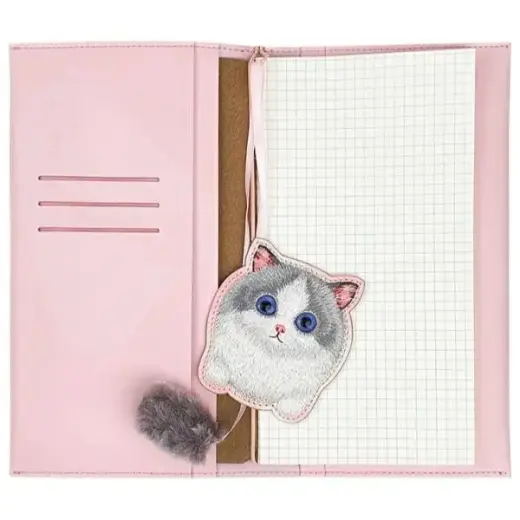 Nimmy Zestaw 2w1 notatnik + długopis      różowy|pink Big Eyed Pet 2.0 Cat Photo
