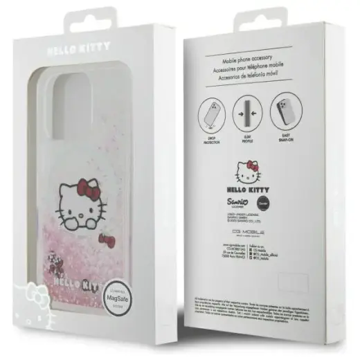 Hello Kitty HKHMP16LLSWKH iPhone 16 Pro   6.3" biały|white hardcase Liquid Glitter Sweet Kitty Bows MagSafe Фото num