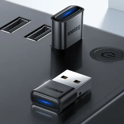 Baseus BA04 mini Bluetooth 5.0 adapteris USB uztvērējs datora raidītājs melns (ZJBA000001) Foto 17