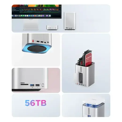 Orico MiniTower Docking Station with Hard Drive Bays for up to 56TB - Silver Foto 10