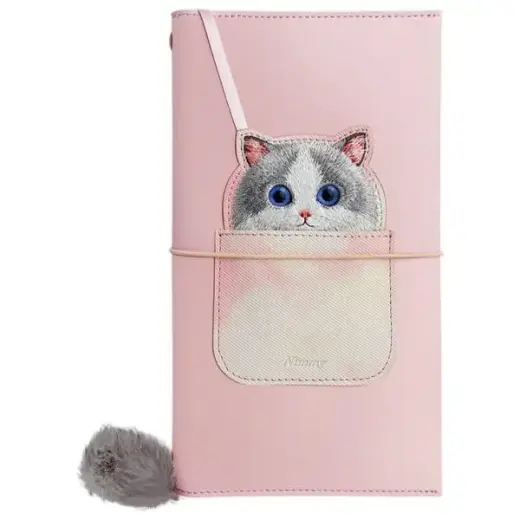 Nimmy Zestaw 2w1 notatnik + długopis      różowy|pink Big Eyed Pet 2.0 Cat Photo