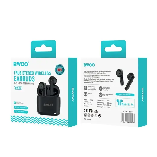 BWOO wireless TWS earphones BW94-BK black Foto 6