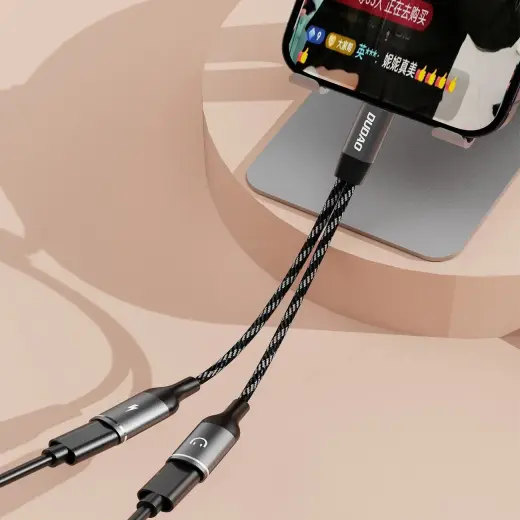 Dudao L13C+ 2in1 USB-C Adapter - Gray Фото num