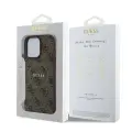 Guess PU Leather 4G Colored Ring MagSafe Case for iPhone 16 Pro Max Brown — Photo 5