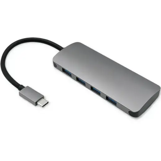 Qoltec Hub Adapter USB-C 3.1 5in1 | 4x USB 3.0 | DC Фото num