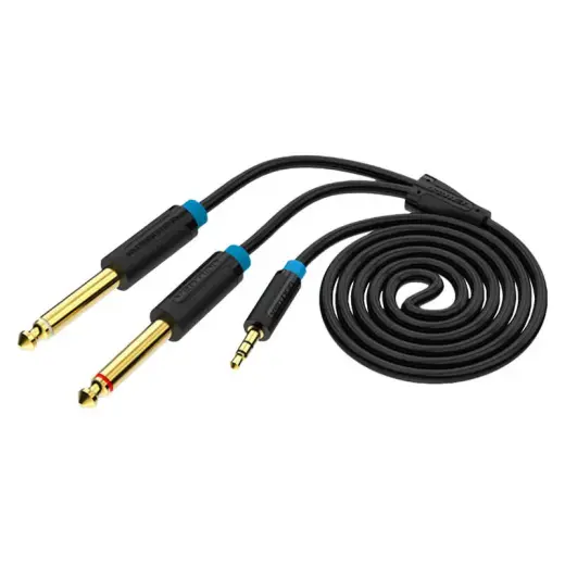 Audio Cable TRS 3.5mm to 2x 6.35mm Vention BACBJ 5m Black Фото num