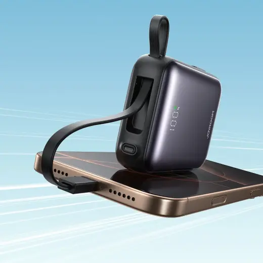 Joyroom Mini Power Bank JR-PBF27 22.5W with dual cable 10000mAh (black) Photo