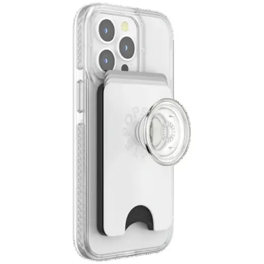 Uchwyt i podstawka do telefonu            z portfelem Popsockets PopWallet+ PopGrip PW+ MS G2 MagSafe biało-przezroczysty 806926 Foto 4