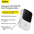 Baseus Qpow PRO внешний аккумулятор (powerbank) | 10000 mAh | 20W | USB-C, USB-A, Lightning | белый — Фото 7