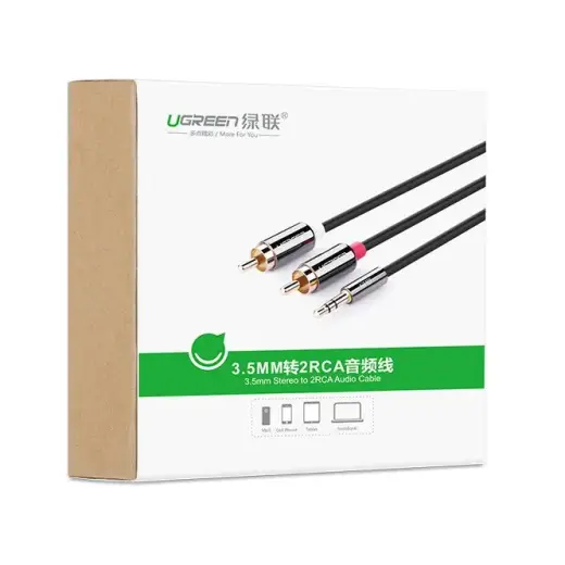 UGREEN AV116 3,5mm Jack to 2RCA (Cinch) Cable 2m black (AV116 10584) Photo