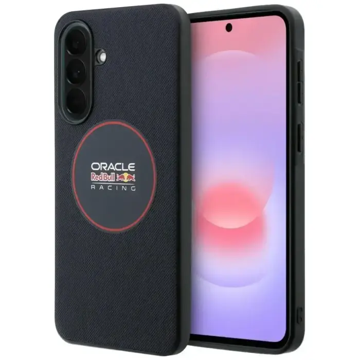 Red Bull PU Leather Red Ring maciņš un statīvu ar statīvu telefonam Samsung Galaxy A37 (A376) tumši zils