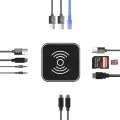 Hub USB-C 12 in 1 Wozinsky WHBC09Y8S multifunctional, with wireless charging function, aluminum, with 15 cm cable - gray Photo