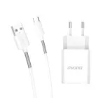 Dudao Home Travel EU Adapter USB Wall Charger 5V|2.4A QC3.0 Quick Charge 3.0 white (A3EU white) Foto 3