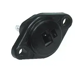 Speaker socket, panel mounting, soldered conntacts, black