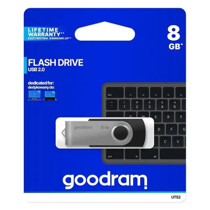 GOODRAM UTS2 Pendrive - 8GB USB 2.0 BLACK Foto 9