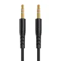 Mini jack 3,5 mm AUX kabelis Vipfan L04 1 m, apzeltīts (melns) Foto 1