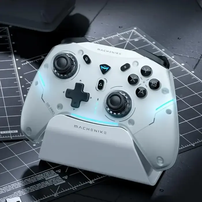Machenike G5Pro Max Wireless Game Controller with Charging Station - White Photo
