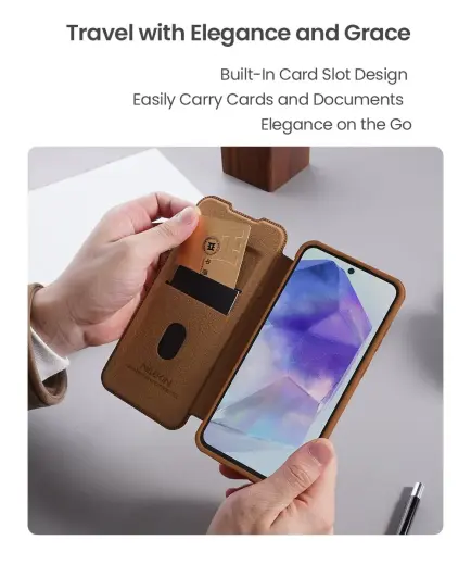 Nillkin Qin Book PRO telefona maciņš Samsung Galaxy A56 5G melns Foto 6