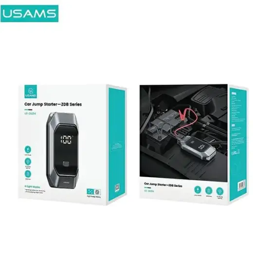 USAMS Car starter device with powerbank and flashlight function external battery (powerbank) | LED flashlight | black Photo