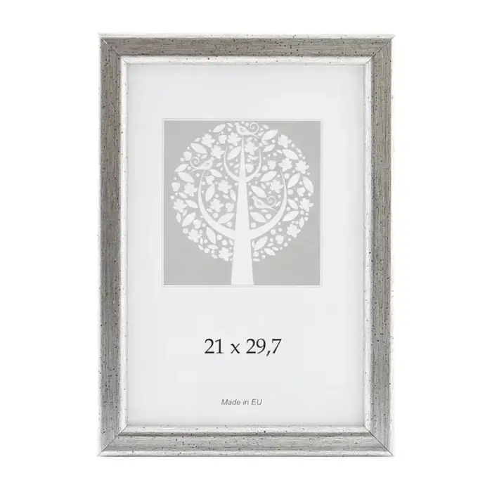 Foto rāmis, plastmasas, A4, 21x29,7 cm, vintage sudraba krāsā