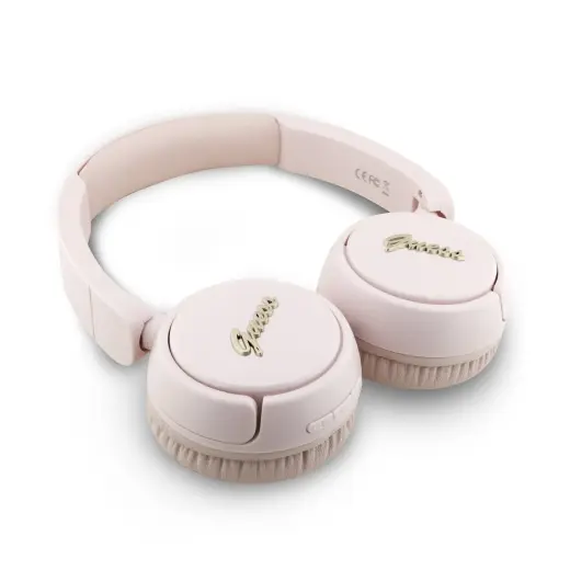 Guess Script Metal Logo Wireless Headphone Pink