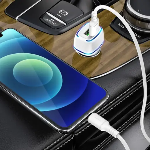 KAKU Car Charger KSC-528 Shengyu - 2xUSB - 2,8A with USB to Lightning black Foto 3