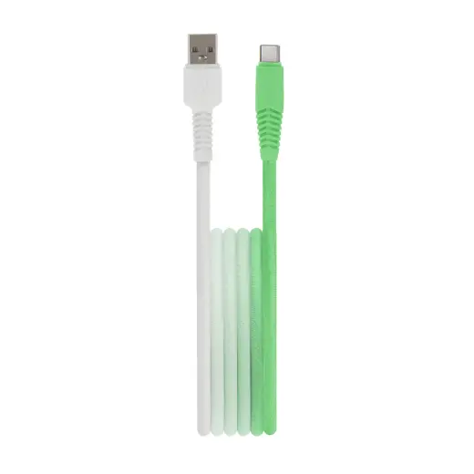 Setty KGA-C-1.5/320 data transfer and charging cable | USB-A to USB-C | 15W | 1.5m | green, white