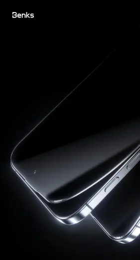 Benks Tempered glass Glass Warrior Sapphire Coating (LS65) for Iphone 16 Pro Max black (Thin Edge) Фото num