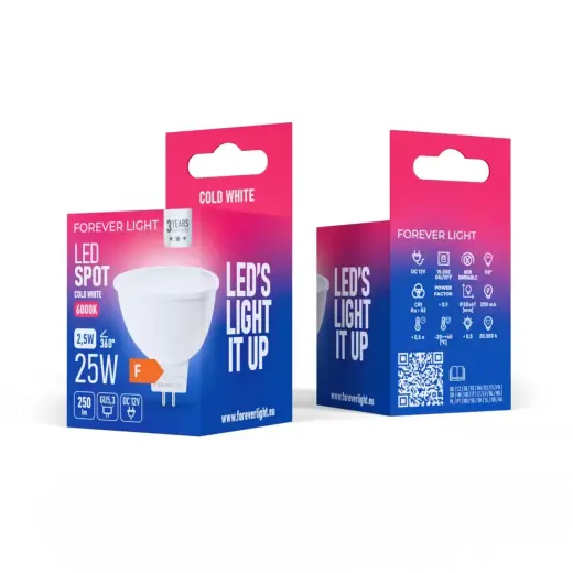Forever Light LED Bulb GU5,3 MR16 2.5W 250lm 6000K 12V class F Foto 3