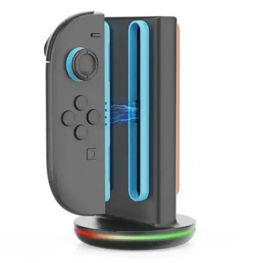 iPega SW2051 Charger Dock with RGB for JoyCon Controllers Nintendo Switch 2 Black Foto 4