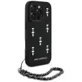 Karl Lagerfeld Saffiano Crystals telefona maciņš ar ķēdi iPhone 16 Pro melnā Foto 3