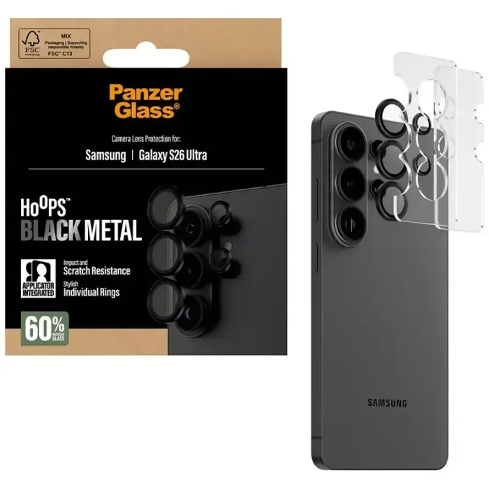 Szkło hartowane na obiektyw PanzerGlass  Hoops Lens Protector do Samsung Galaxy S26 Ultra czarny Foto 4
