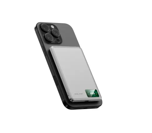 Blavec BJ-03 Slim ārējais akumulators (powerbank) | 10000 mAh | 22.5W | USB-C, MagSafe | LED ekrāns | pelēks Foto 7