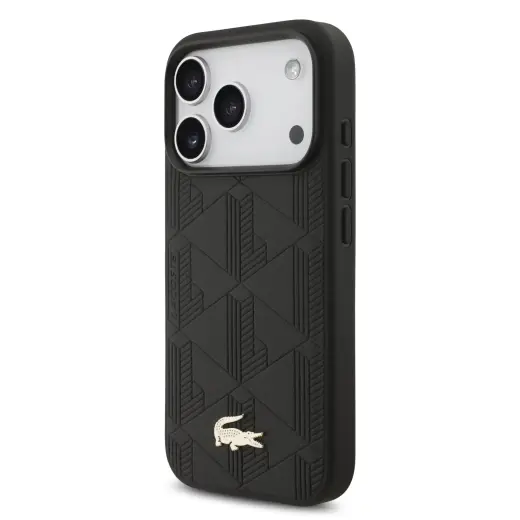 Lacoste PU Nomogramme Gold Logo MagSafe Case for iPhone 17 Pro Black