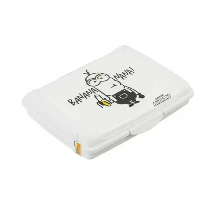 Food storage container deco-click-box mini 0.5L Carla "Minions Banana" 17x13x3.5cm white