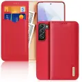 Dux Ducis Hivo Leather Flip Cover Genuine Leather Wallet For Cards And Documents Samsung Galaxy S22 + (S22 Plus) Red Photo