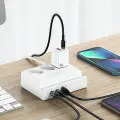 USAMS Listwa zasilająca 65W Super Si Fast Charging USB Extension Socket EU biały|white CC160TC01 (US-CC160) Фото num