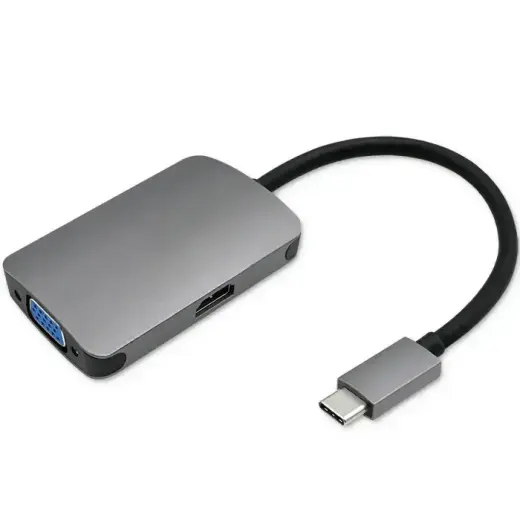 Qoltec Hub Adapter USB-C 3.1 2in1 | HDMI 4K | VGA Фото num