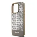 DKNY PU Leather Repeat Pattern Bottom Stripe MagSafe Case for iPhone 13 Pro Max Brown — Foto 3