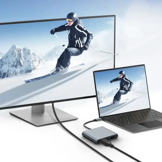 Tech-Protect HB08 4in1 USB-C + USB2.0 + 2 x HDMI 4K 60HZ adapter - gray Photo
