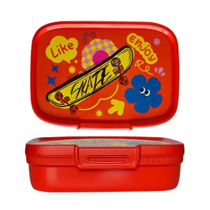 Pārtikas uzglabāšanas trauks taisnstūrveida 1,3L Snap Box sarkans/fun-tilities