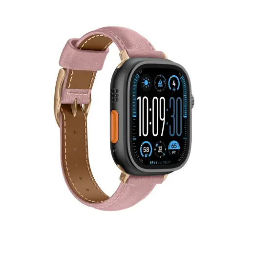 AmazingThing Class Band Leather Strap for Apple Watch 45 | 46 | 49 mm - Pink Фото num