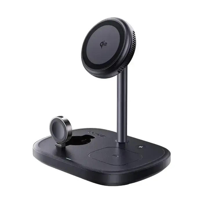 Bezvadu magnētiskais uzlādes statīvs EnerFill FS41 3-in-1 22,5 W USB-C, melns