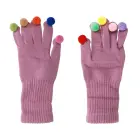 Gloves for touch screens with pom poms PURPLE Photo