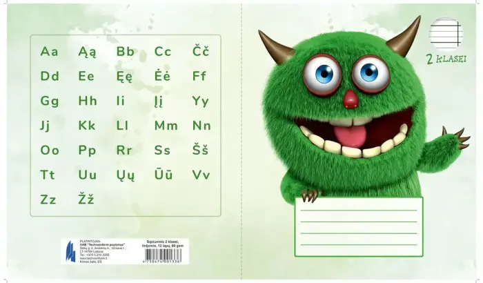 Burtnīca TECHNOINFORM, A5 formāts, 12 lapas, 80 g/m2, līniju, 2. klasei Foto 2