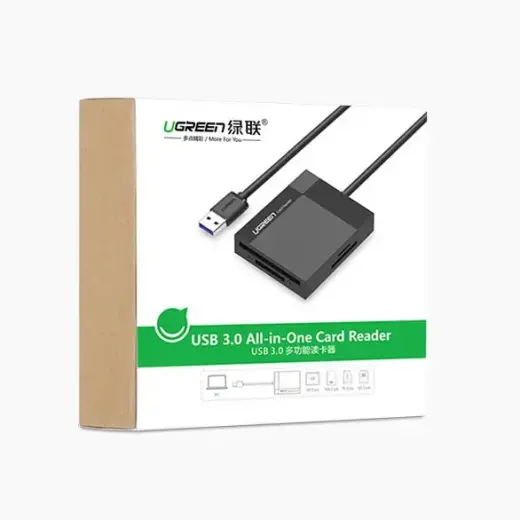 Ugreen USB 3.0 SD | micro SD | CF | MS karšu lasītājs melns (CR125 30333) Foto 5