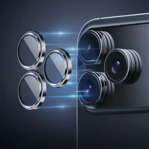 Rock Tempered glass Pure Series Camera Lens on camera for Iphone 17 (lens 2 pieces) black Foto 6