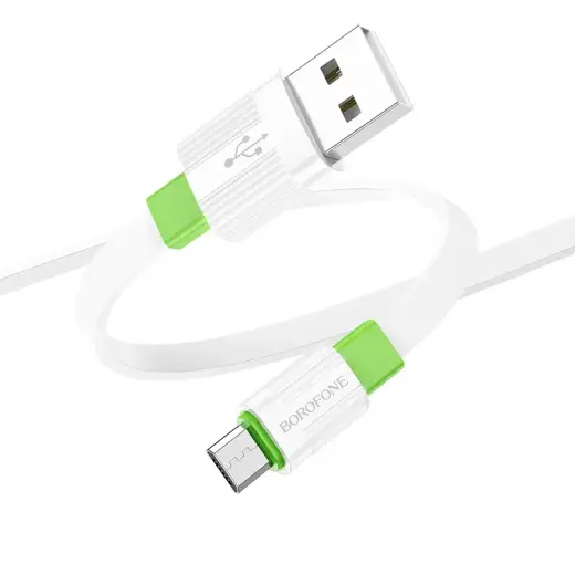 Borofone Cable BX89 Union - USB to Micro USB - 2,4A 1 metre white-green Фото num